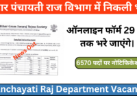 Bihar Panchayati Raj Department Vacancy 2024