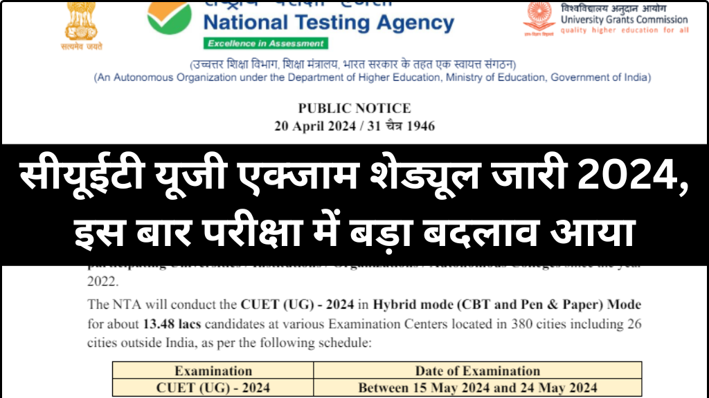 CUET UG Exam Schedule 2024