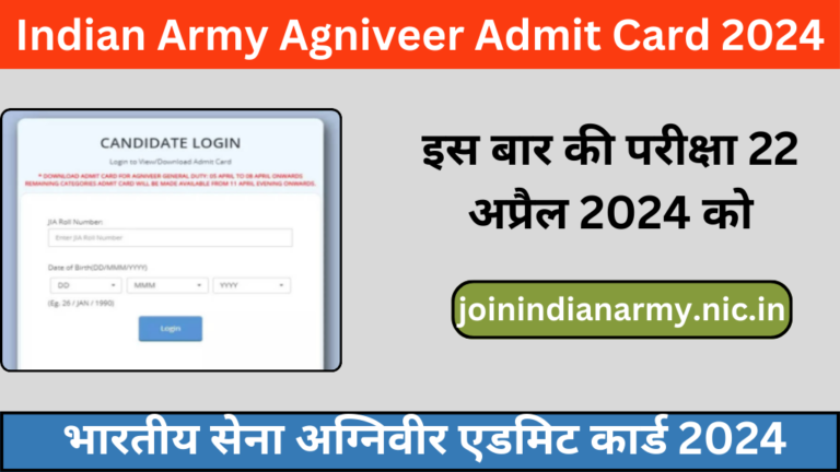 Indian Army Agniveer Admit Card 2024
