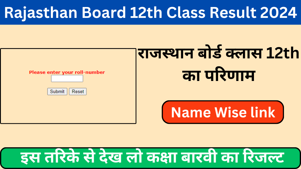 Rajasthan Board 12th Result 2024