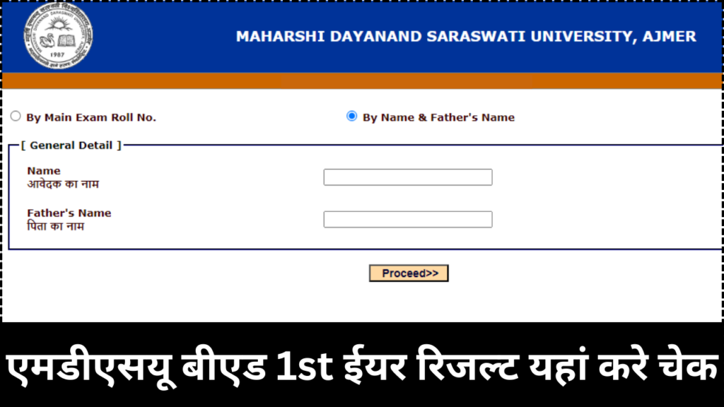 MDSU BEd 1st Year Result 2024