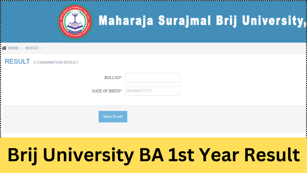 Brij University BA 1st Year Result 2024