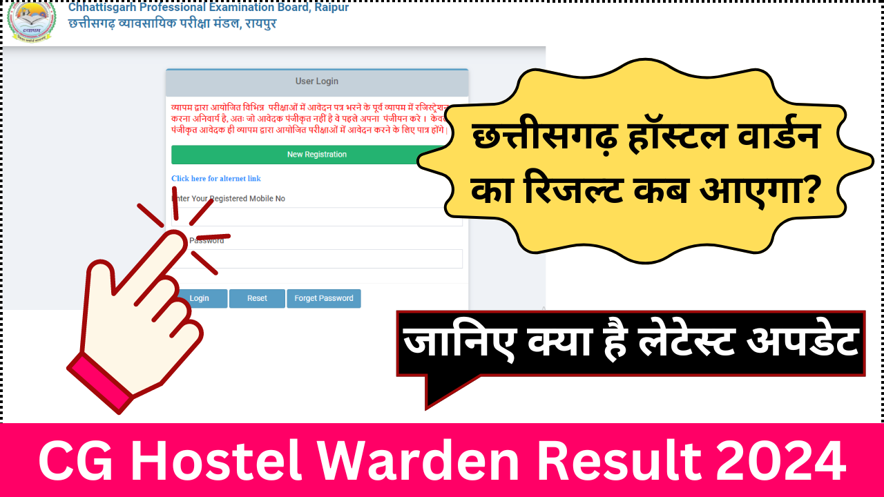 CG Hostel Warden Result 2024