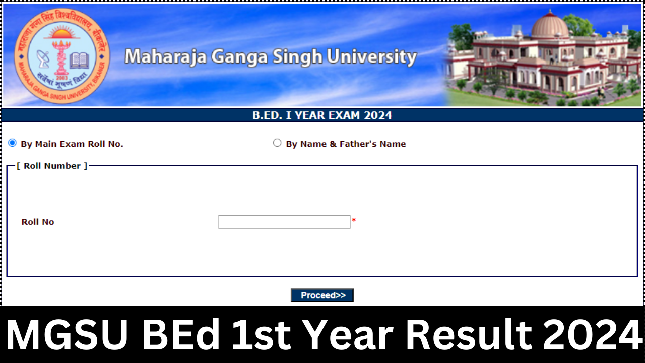 MGSU BEd 1st Year Result 2024