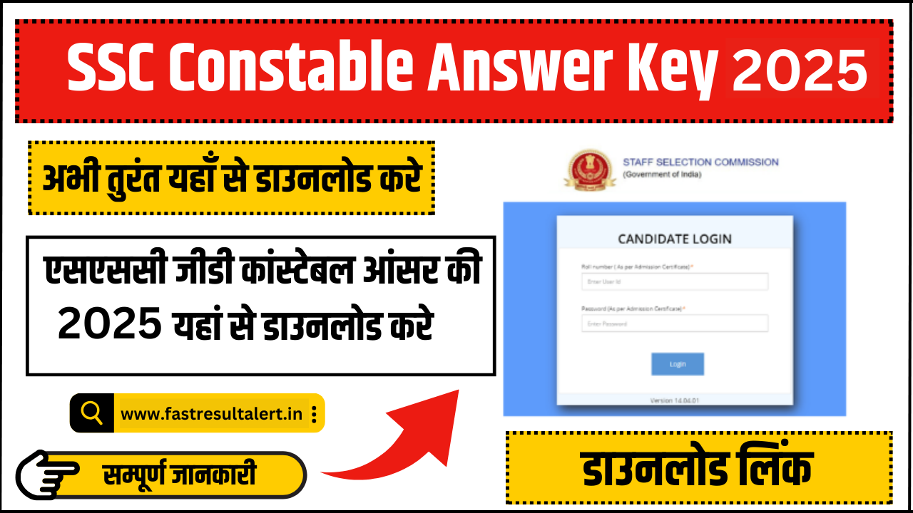 SSC GD Constable Answer Key 2025: एसएससी जीडी कांस्टेबल आंसर की यहां से डाउनलोड  करे - SH Result