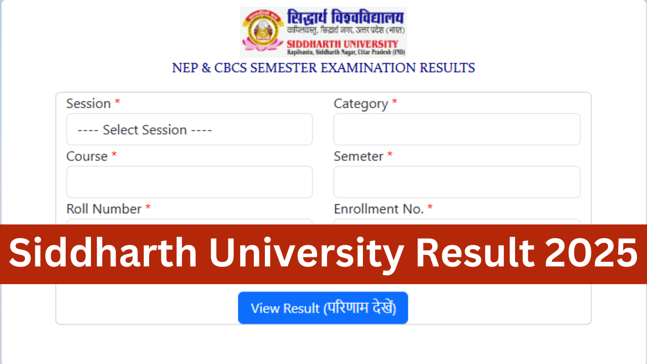 Siddharth University Result 2025