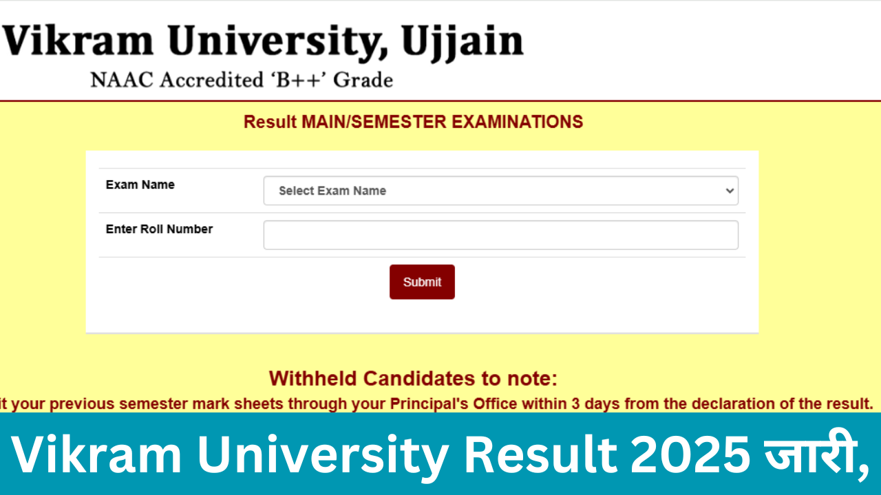 Vikram University Result 2025