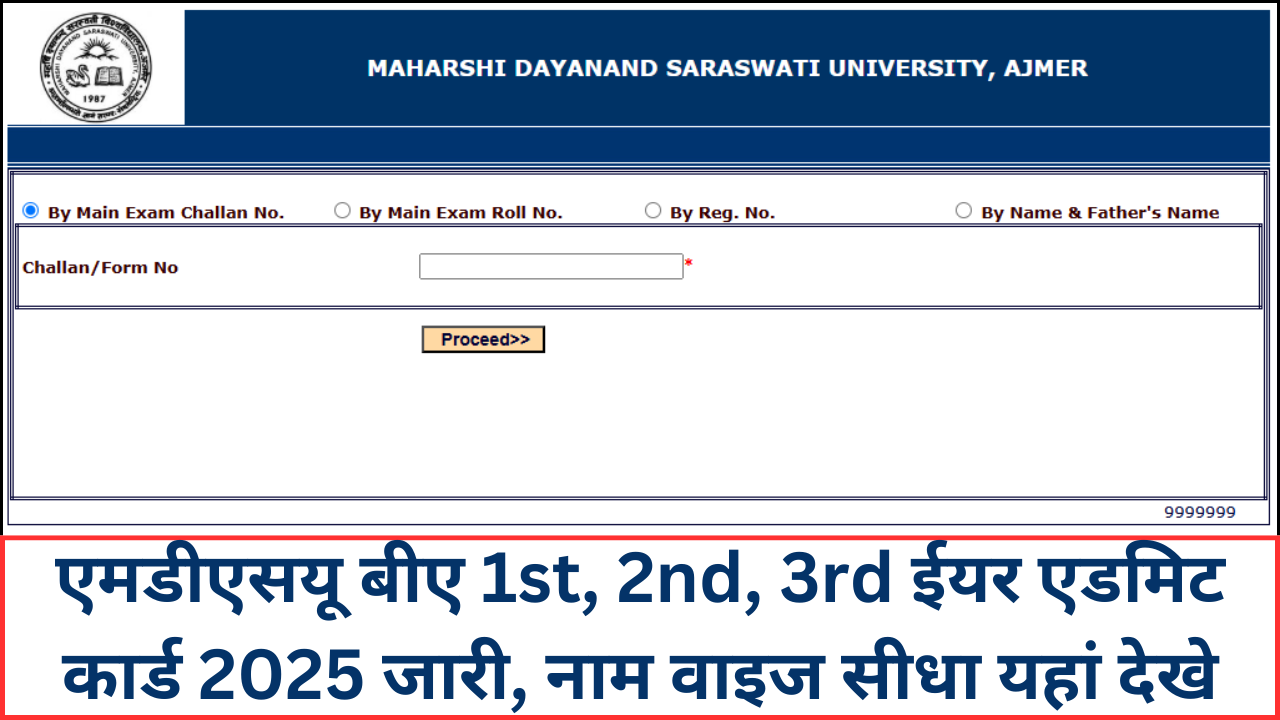 MDSU BA Admit Card 2025