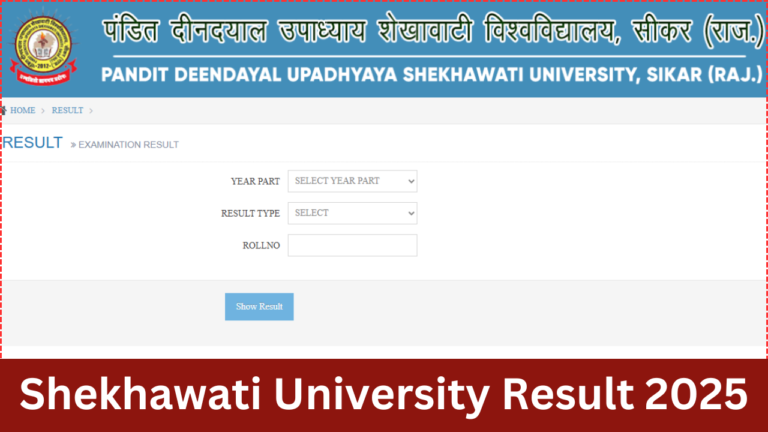 Shekhawati University Result 2025