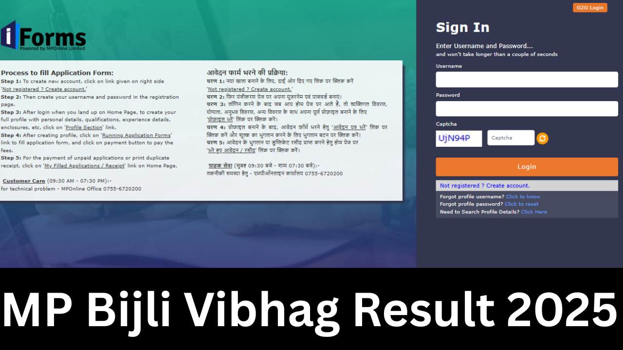 MP Bijli Vibhag Result 2025