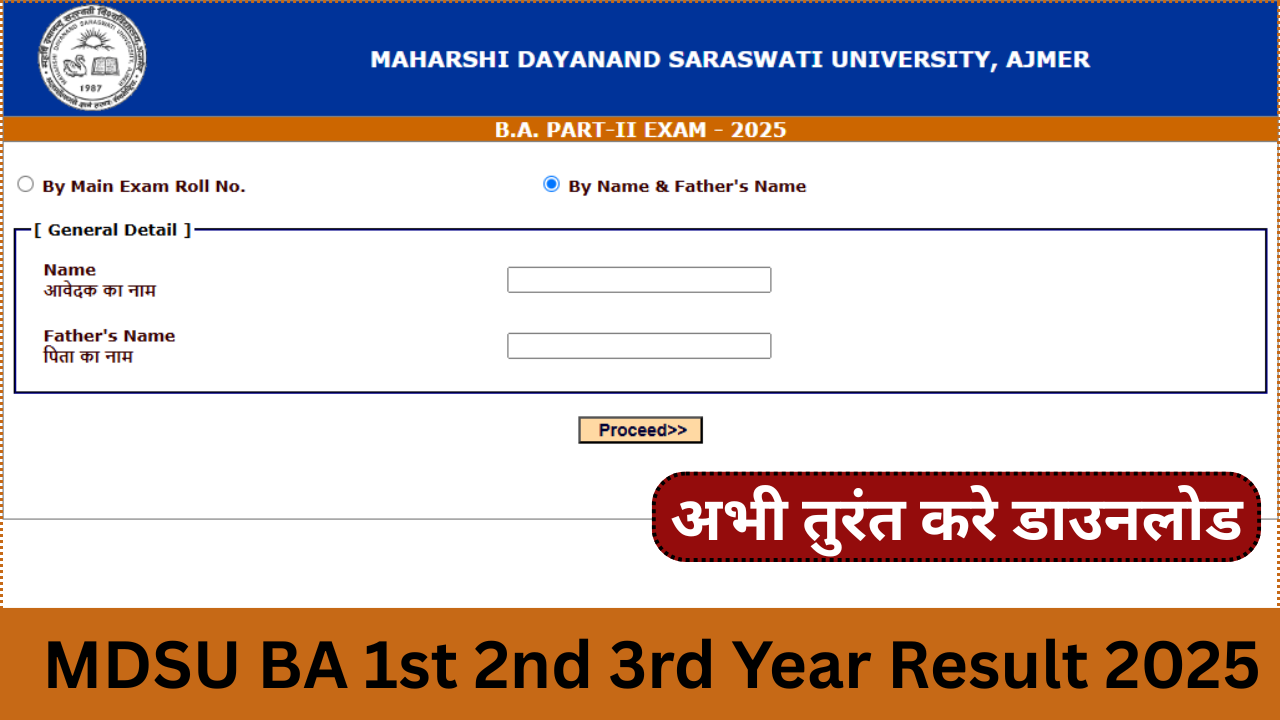 MDSU BA 1st 2nd 3rd Year Result 2025
