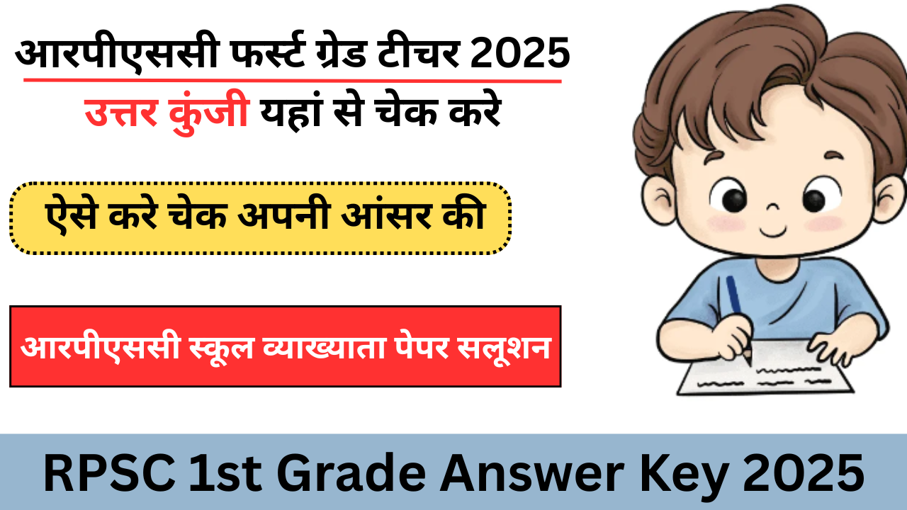 RPSC 1st Grade Teacher Answer Key 2025