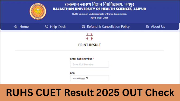 RUHS CUET Result 2025