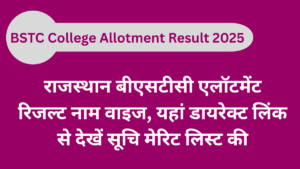 Rajasthan BSTC College Seat Allotment Result 2025