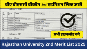 Rajasthan University 2nd Merit List 2025
