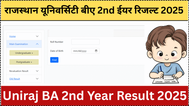 Rajasthan University BA 2nd Year Result 2025